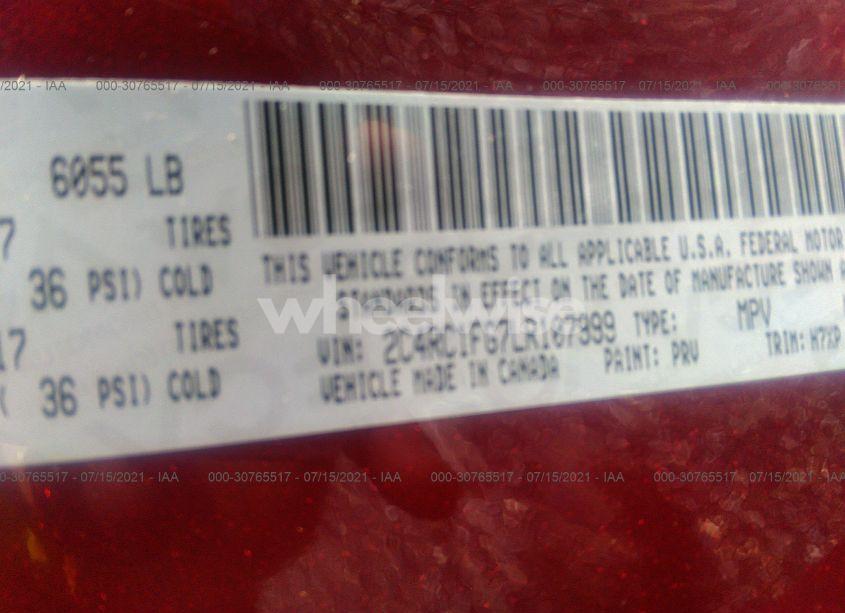 Photo 9 of 2020 Chrysler Pacifica TOURING (VIN 2C4RC1FG7LR107999)