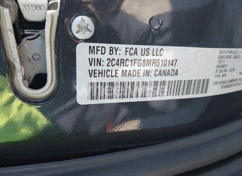 Photo 9 of 2021 Chrysler Pacifica TOURING (VIN 2C4RC1FG8MR510147)