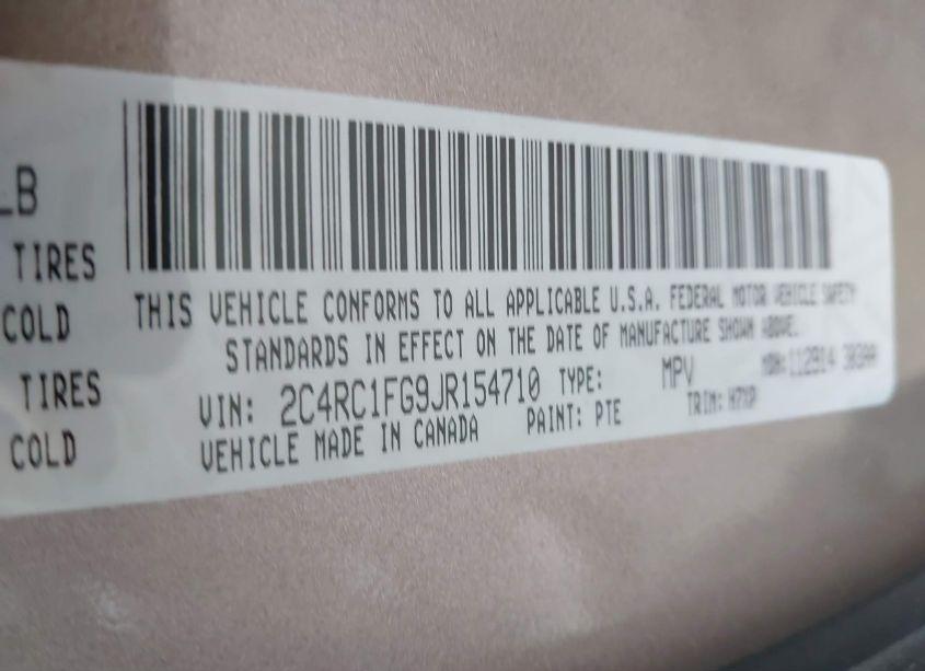 Photo 9 of 2018 Chrysler Pacifica TOURING PLUS (VIN 2C4RC1FG9JR154710)