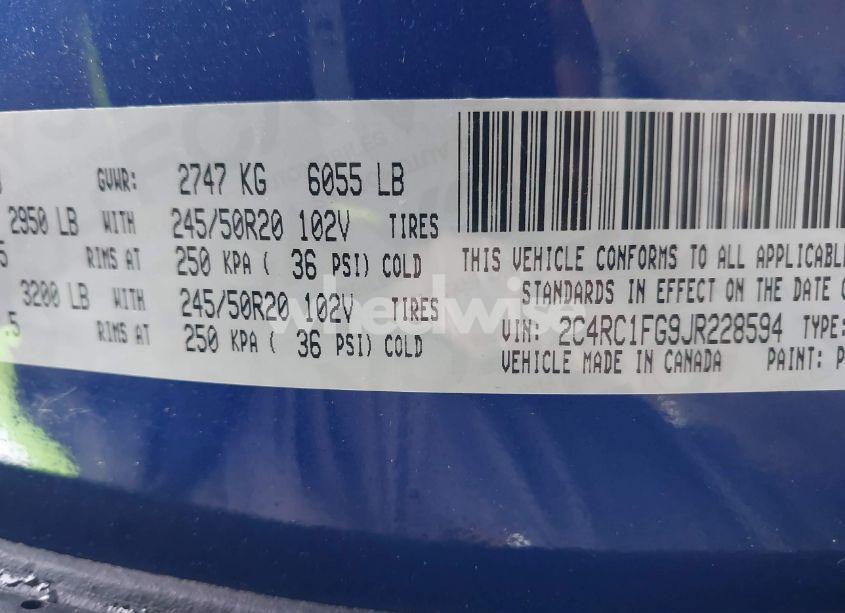 Photo 9 of 2018 Chrysler Pacifica TOURING PLUS (VIN 2C4RC1FG9JR228594)