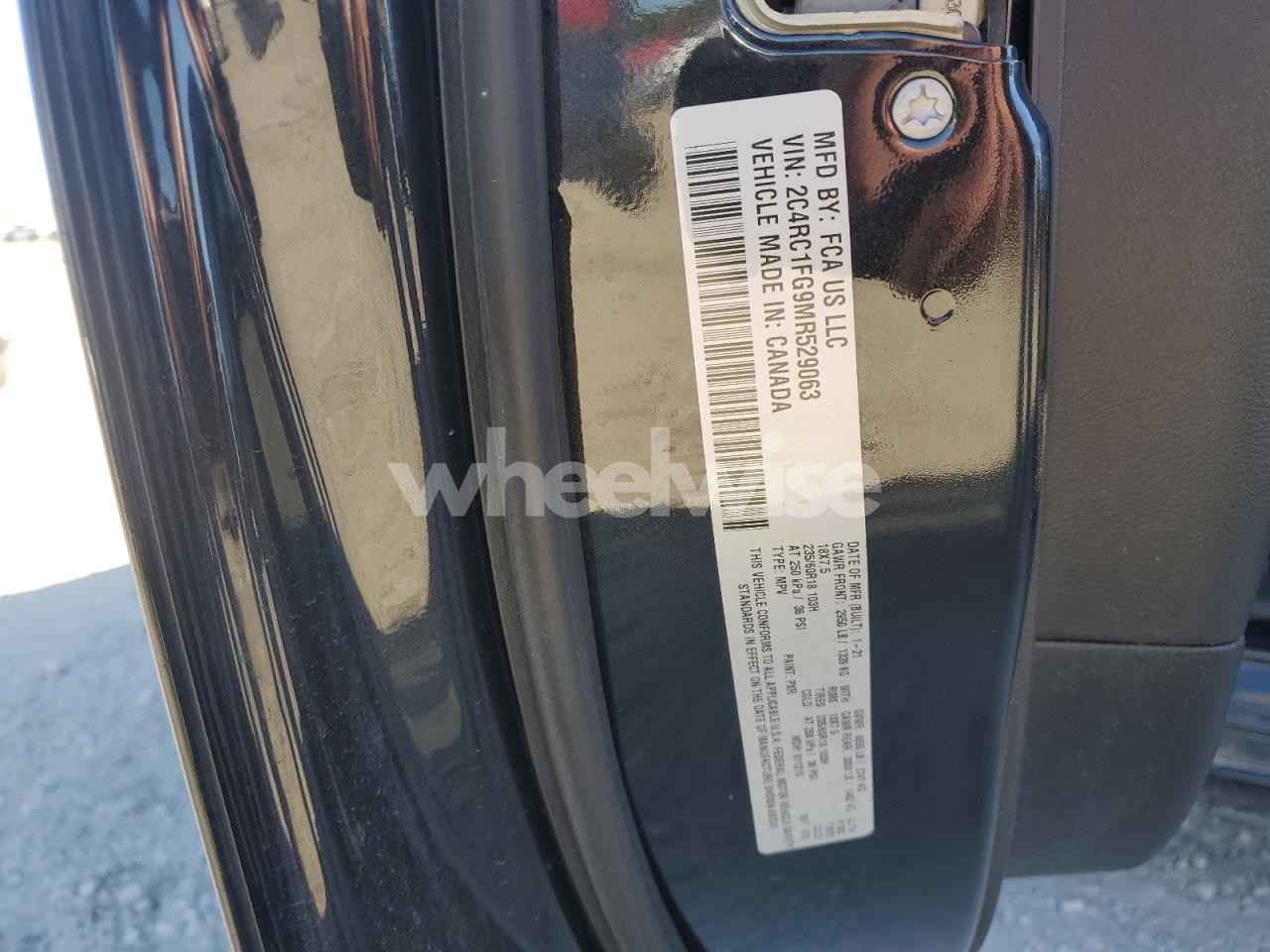 Photo 12 of 2021 CHRYSLER PACIFICA TOURING (VIN 2C4RC1FG9MR529063)
