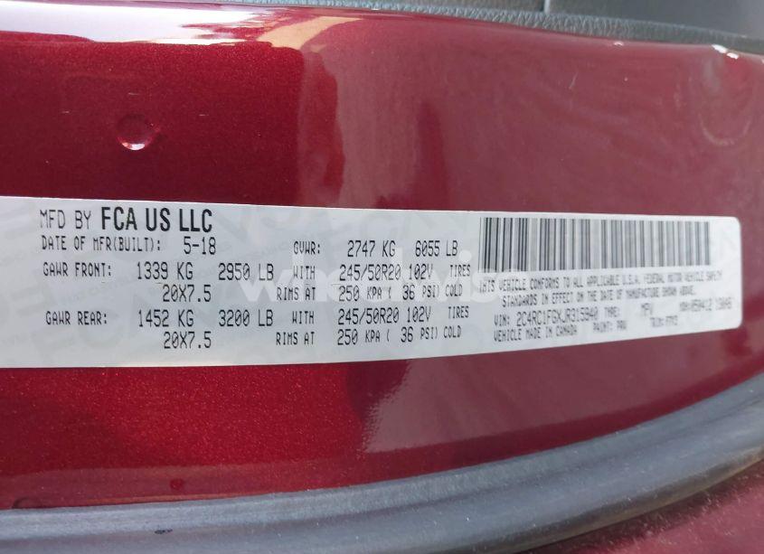 Photo 9 of 2018 Chrysler Pacifica TOURING PLUS (VIN 2C4RC1FGXJR315940)