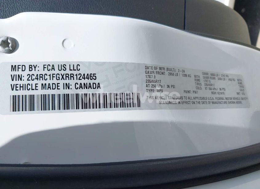 Photo 9 of 2024 Chrysler Pacifica TOURING (VIN 2C4RC1FGXRR124465)