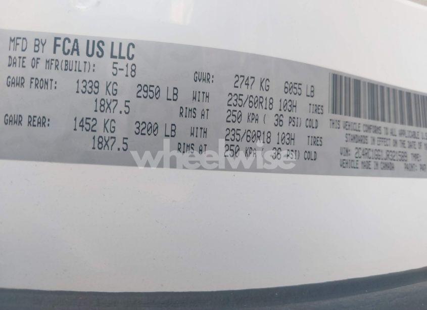 Photo 9 of 2018 Chrysler Pacifica LIMITED (VIN 2C4RC1GG1JR321589)