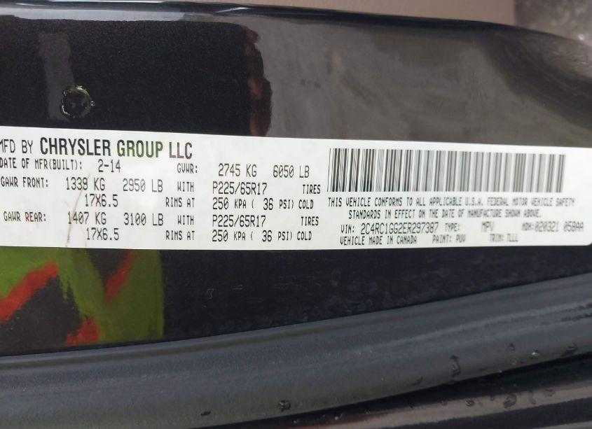 Photo 9 of 2014 Chrysler Town & COUNTRY LIMITED (VIN 2C4RC1GG2ER297387)