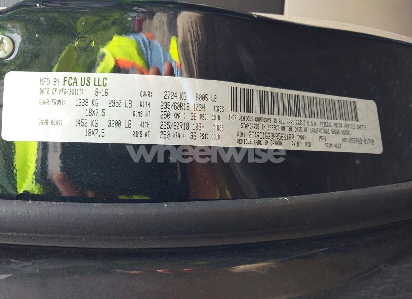 Photo 9 of 2017 Chrysler Pacifica LIMITED (VIN 2C4RC1GG3HR566162)