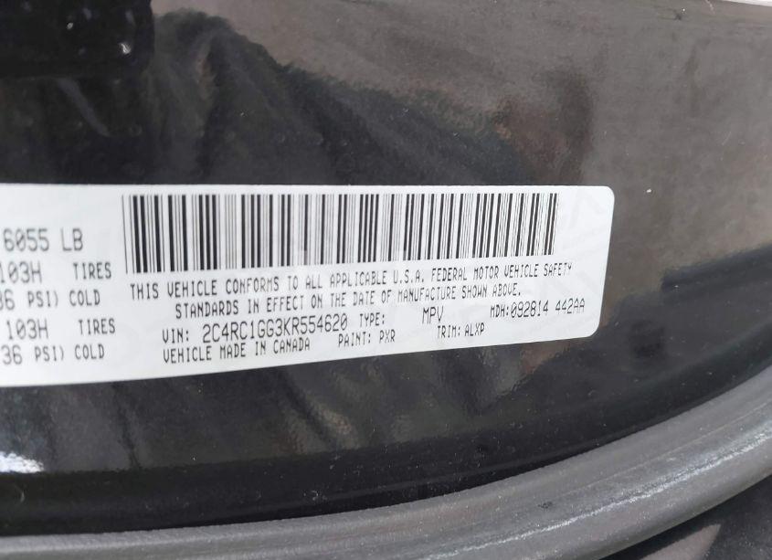 Photo 9 of 2019 Chrysler Pacifica LIMITED (VIN 2C4RC1GG3KR554620)