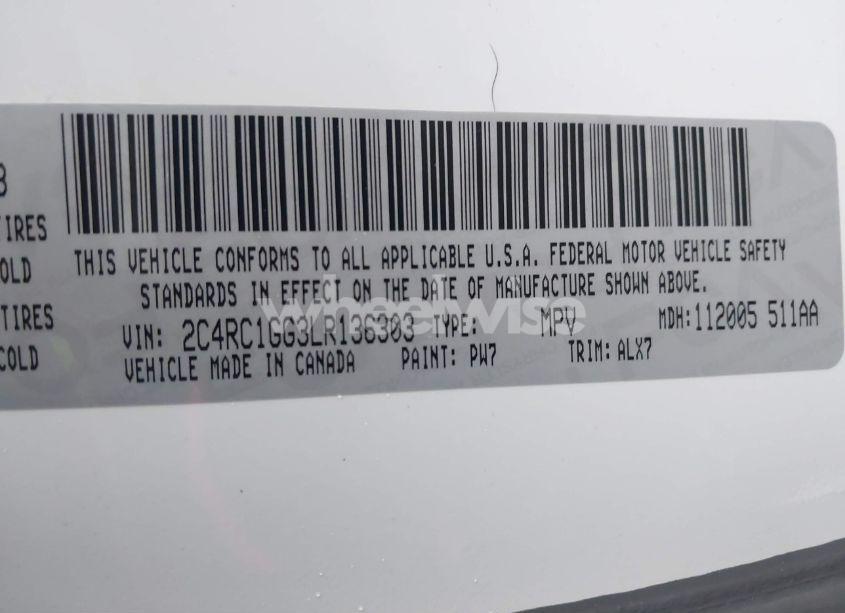 Photo 9 of 2020 Chrysler Pacifica LIMITED (VIN 2C4RC1GG3LR136303)