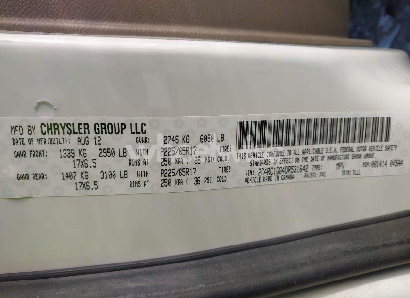 Photo 9 of 2013 Chrysler Town & COUNTRY LIMITED (VIN 2C4RC1GG4DR531642)