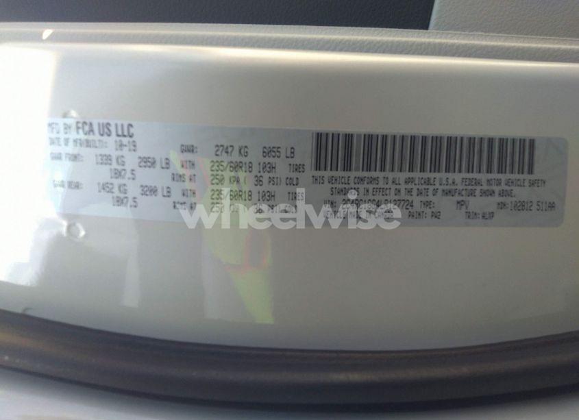 Photo 9 of 2020 Chrysler Pacifica LIMITED (VIN 2C4RC1GG4LR127724)