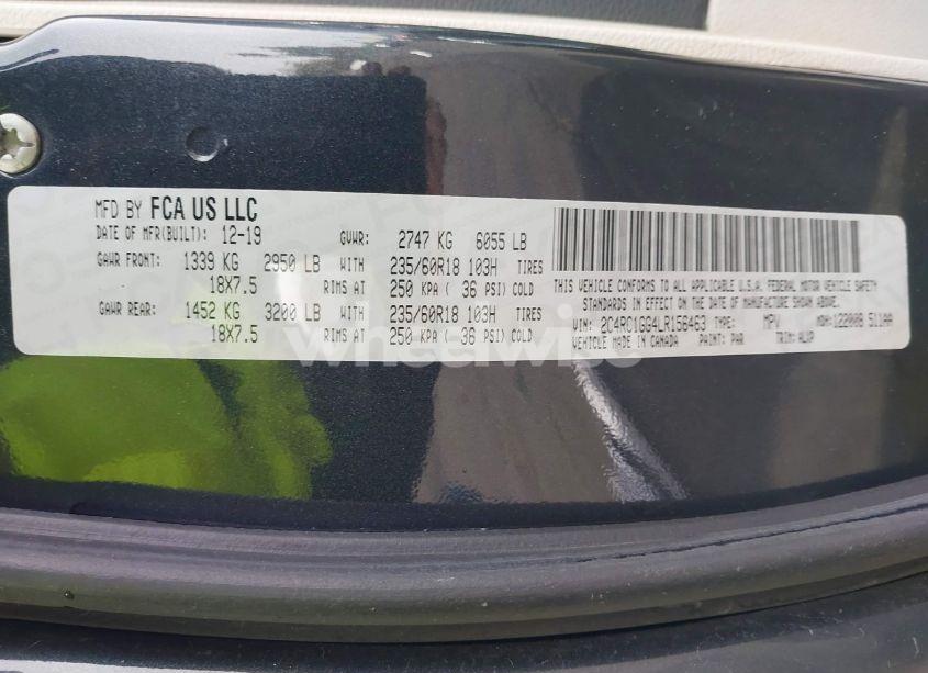 Photo 9 of 2020 Chrysler Pacifica LIMITED (VIN 2C4RC1GG4LR156463)