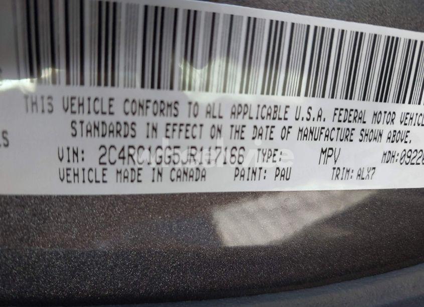 Photo 9 of 2018 Chrysler Pacifica LIMITED (VIN 2C4RC1GG5JR117166)