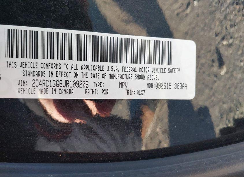 Photo 9 of 2018 Chrysler Pacifica LIMITED (VIN 2C4RC1GG6JR109206)