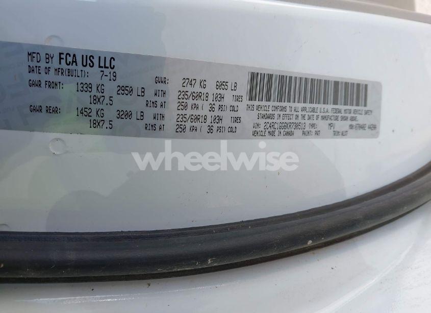 Photo 9 of 2019 Chrysler Pacifica LIMITED (VIN 2C4RC1GG6KR730513)