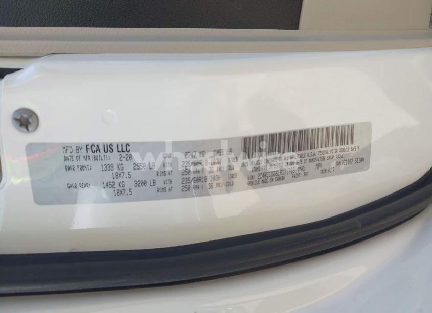 Photo 9 of 2020 Chrysler Pacifica LIMITED (VIN 2C4RC1GG6LR171708)