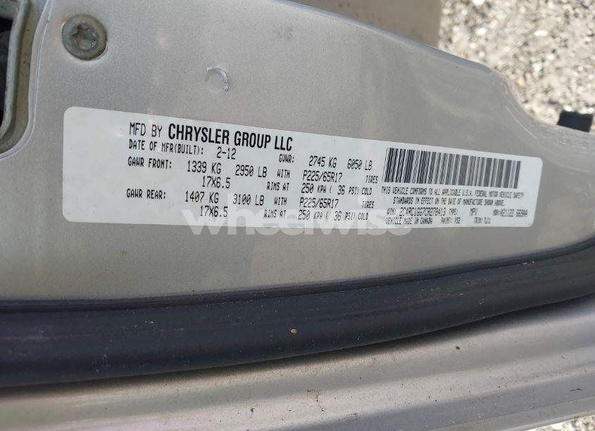 Photo 9 of 2012 Chrysler Town & COUNTRY LIMITED (VIN 2C4RC1GG7CR278413)