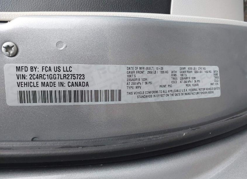 Photo 9 of 2020 Chrysler Pacifica LIMITED (VIN 2C4RC1GG7LR275723)