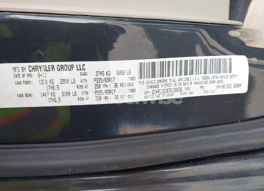 Photo 9 of 2012 Chrysler Town & COUNTRY LIMITED (VIN 2C4RC1GG8CR136636)