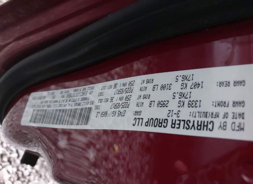 Photo 9 of 2012 Chrysler Town & COUNTRY LIMITED (VIN 2C4RC1GG8CR278503)