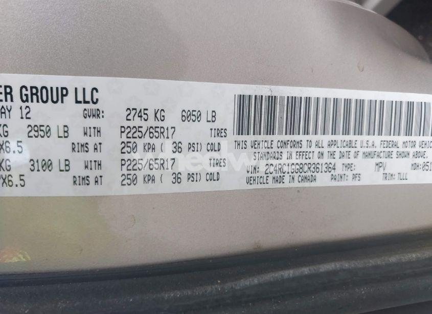 Photo 9 of 2012 Chrysler Town & COUNTRY LIMITED (VIN 2C4RC1GG8CR361364)