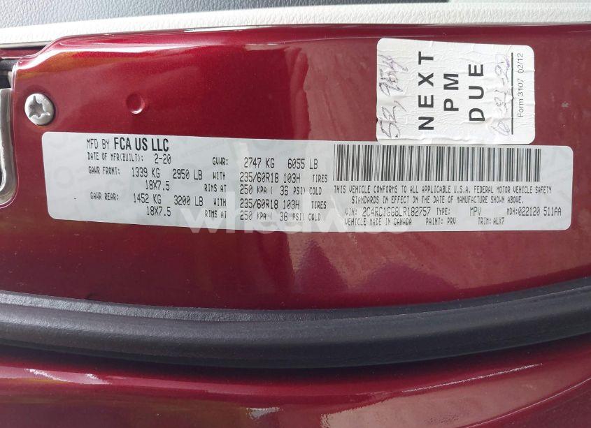 Photo 9 of 2020 Chrysler Pacifica LIMITED (VIN 2C4RC1GG8LR182757)