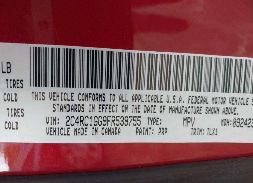 Photo 9 of 2015 Chrysler Town & COUNTRY LIMITED PLATINUM (VIN 2C4RC1GG9FR539755)