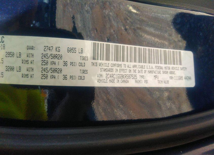 Photo 9 of 2019 Chrysler Pacifica LIMITED (VIN 2C4RC1GG9KR587525)