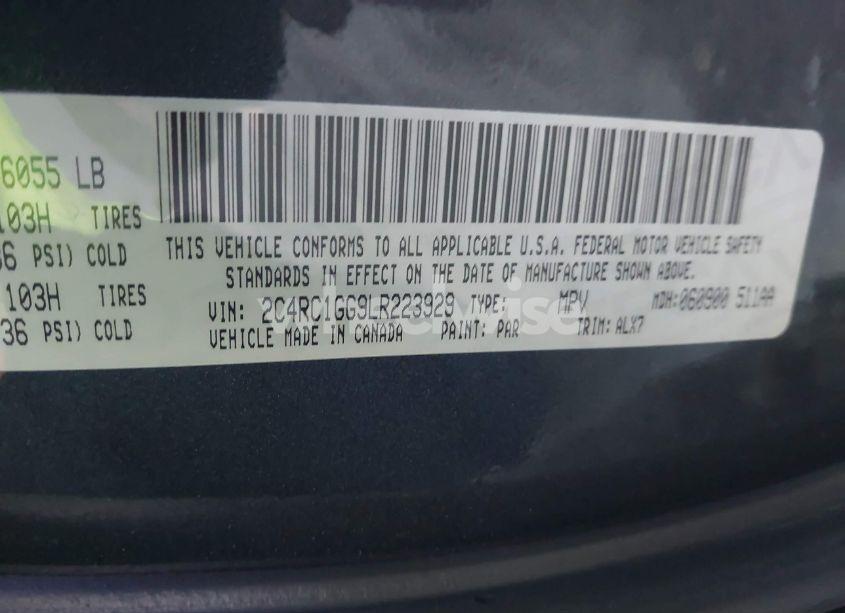 Photo 9 of 2020 Chrysler Pacifica LIMITED (VIN 2C4RC1GG9LR223929)