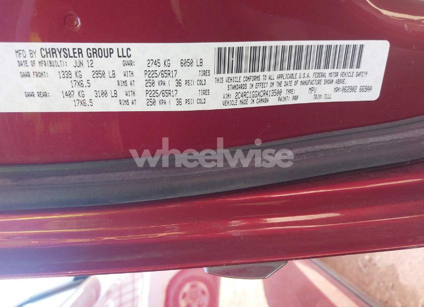 Photo 9 of 2012 Chrysler Town & COUNTRY LIMITED (VIN 2C4RC1GGXCR413500)