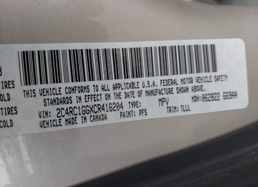 Photo 9 of 2012 Chrysler Town & COUNTRY LIMITED (VIN 2C4RC1GGXCR416204)