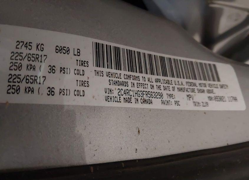 Photo 9 of 2015 Chrysler Town & COUNTRY S (VIN 2C4RC1HG3FR563290)