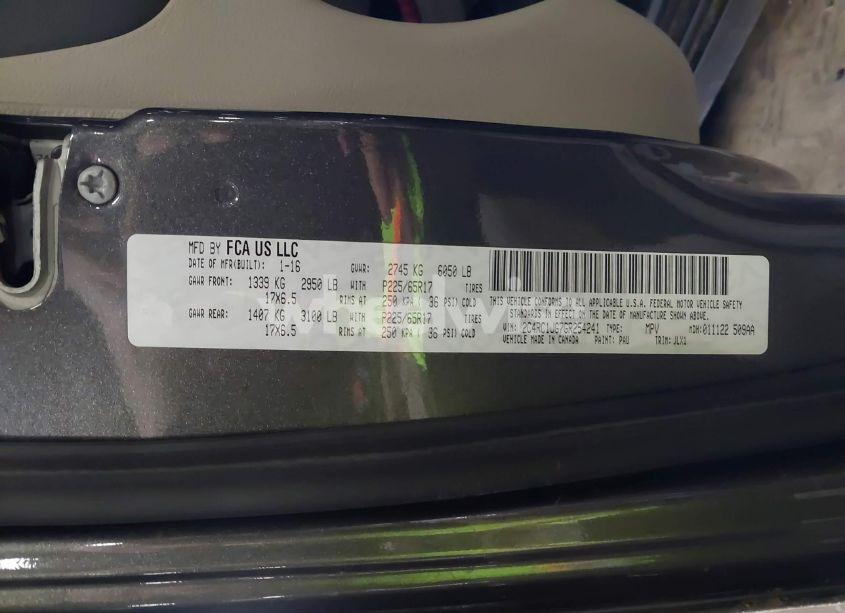 Photo 9 of 2016 Chrysler Town & COUNTRY LIMITED (VIN 2C4RC1JG7GR254241)