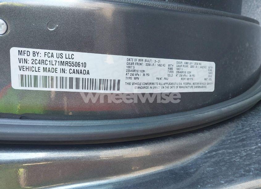 Photo 9 of 2021 Chrysler Pacifica HYBRID TOURING L (VIN 2C4RC1L71MR550610)
