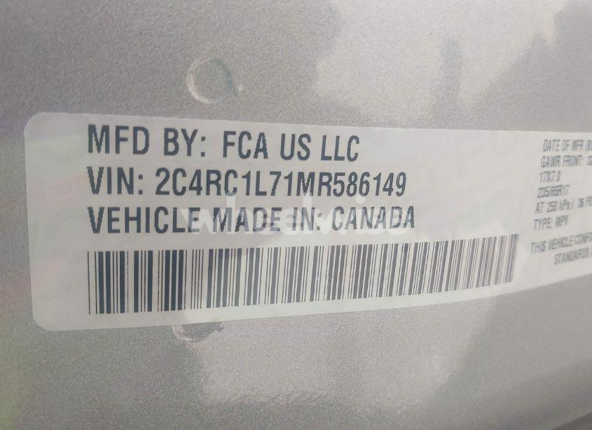 Photo 9 of 2021 Chrysler Pacifica HYBRID TOURING L (VIN 2C4RC1L71MR586149)