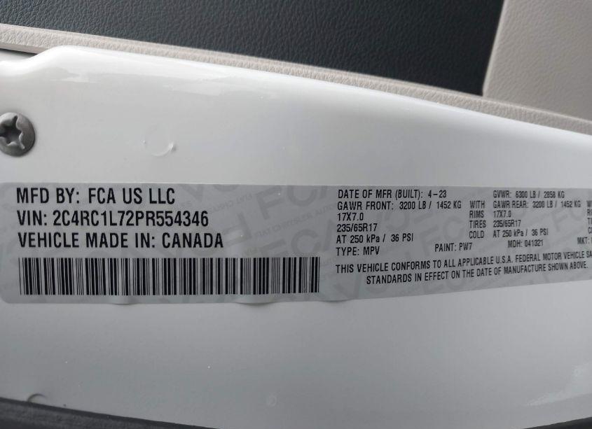 Photo 9 of 2023 Chrysler Pacifica HYBRID TOURING L (VIN 2C4RC1L72PR554346)