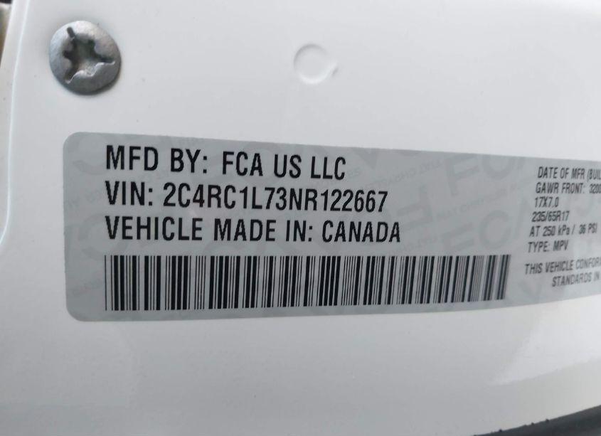 Photo 9 of 2022 Chrysler Pacifica HYBRID TOURING L (VIN 2C4RC1L73NR122667)