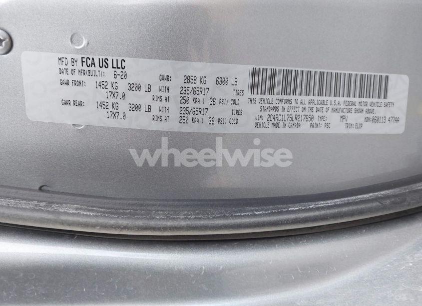 Photo 9 of 2020 Chrysler Pacifica HYBRID TOURING L (VIN 2C4RC1L75LR217650)