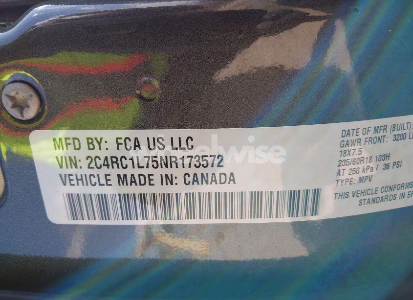 Photo 9 of 2022 Chrysler Pacifica HYBRID TOURING L (VIN 2C4RC1L75NR173572)