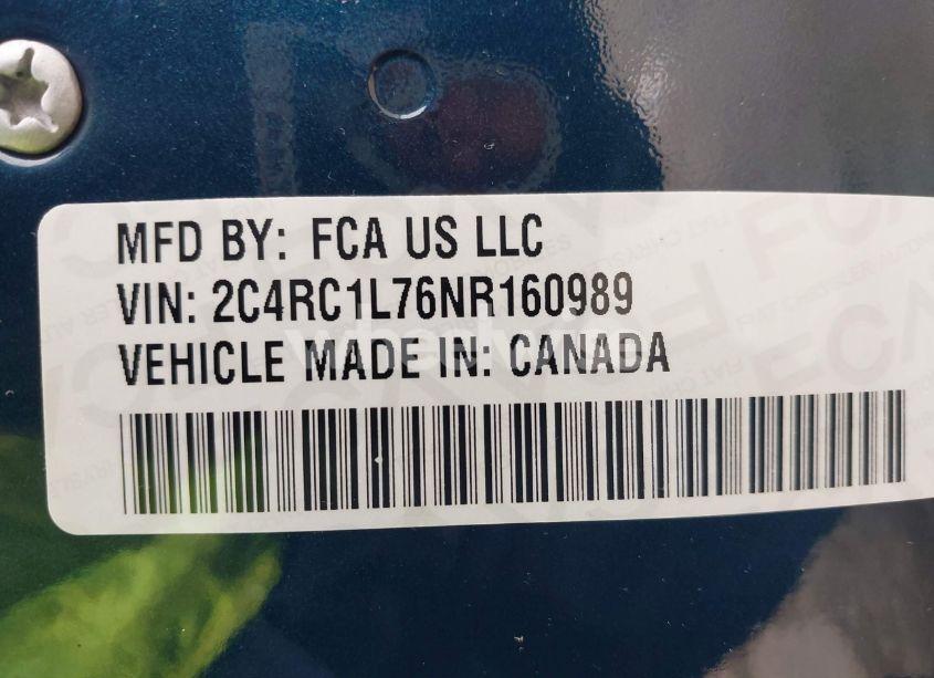 Photo 9 of 2022 Chrysler Pacifica HYBRID TOURING L (VIN 2C4RC1L76NR160989)