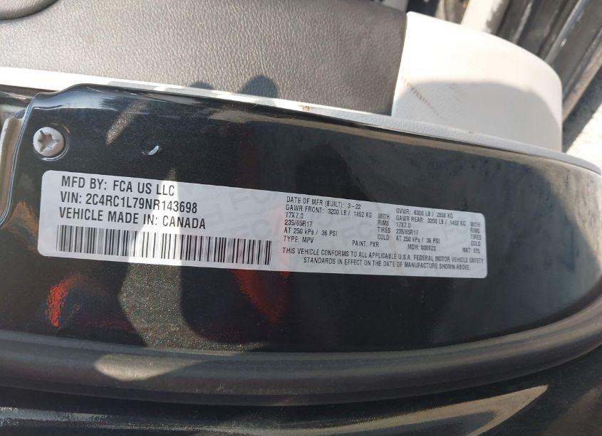 Photo 9 of 2022 Chrysler Pacifica HYBRID TOURING L (VIN 2C4RC1L79NR143698)