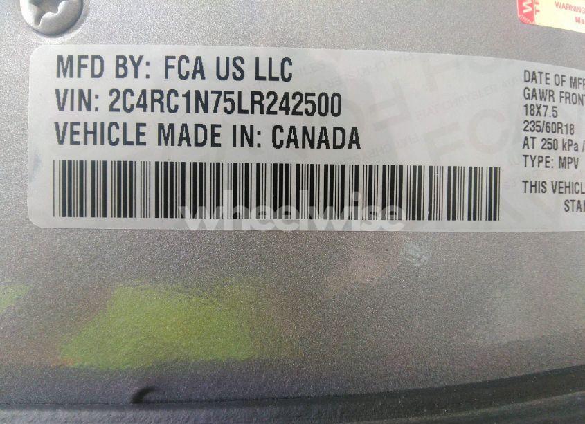 Photo 9 of 2020 Chrysler Pacifica HYBRID LIMITED (VIN 2C4RC1N75LR242500)