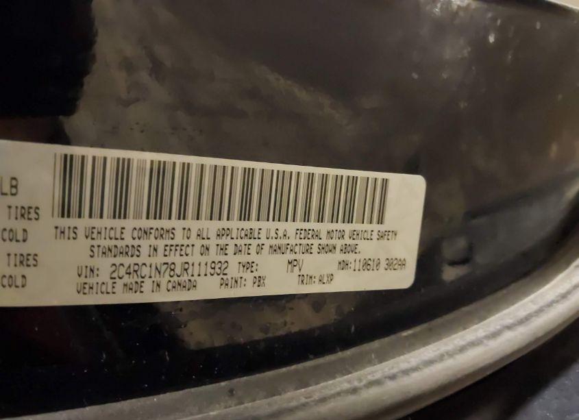 Photo 9 of 2018 Chrysler Pacifica HYBRID LIMITED (VIN 2C4RC1N78JR111932)