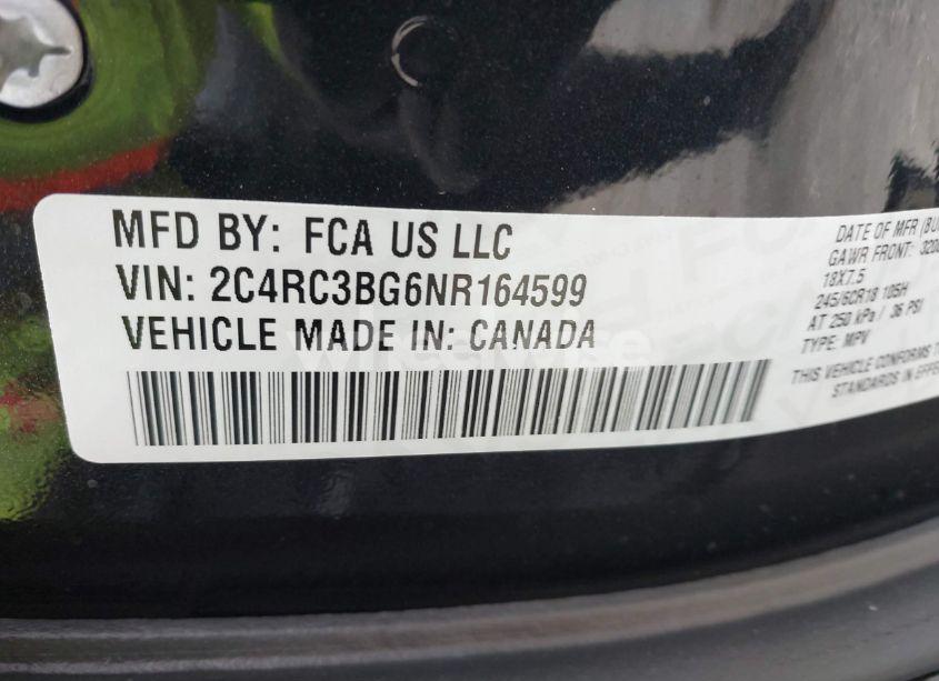 Photo 9 of 2022 Chrysler Pacifica TOURING L AWD (VIN 2C4RC3BG6NR164599)