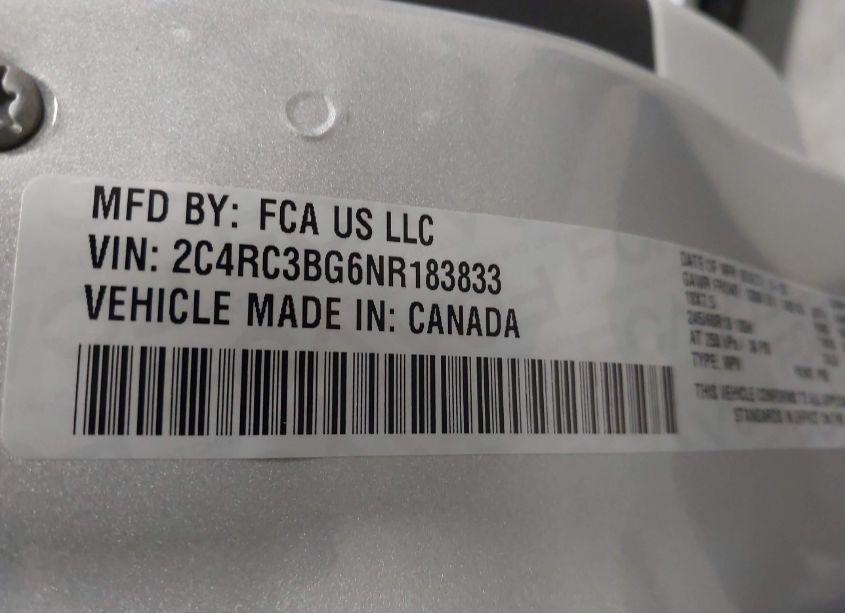 Photo 9 of 2022 Chrysler Pacifica TOURING L AWD (VIN 2C4RC3BG6NR183833)