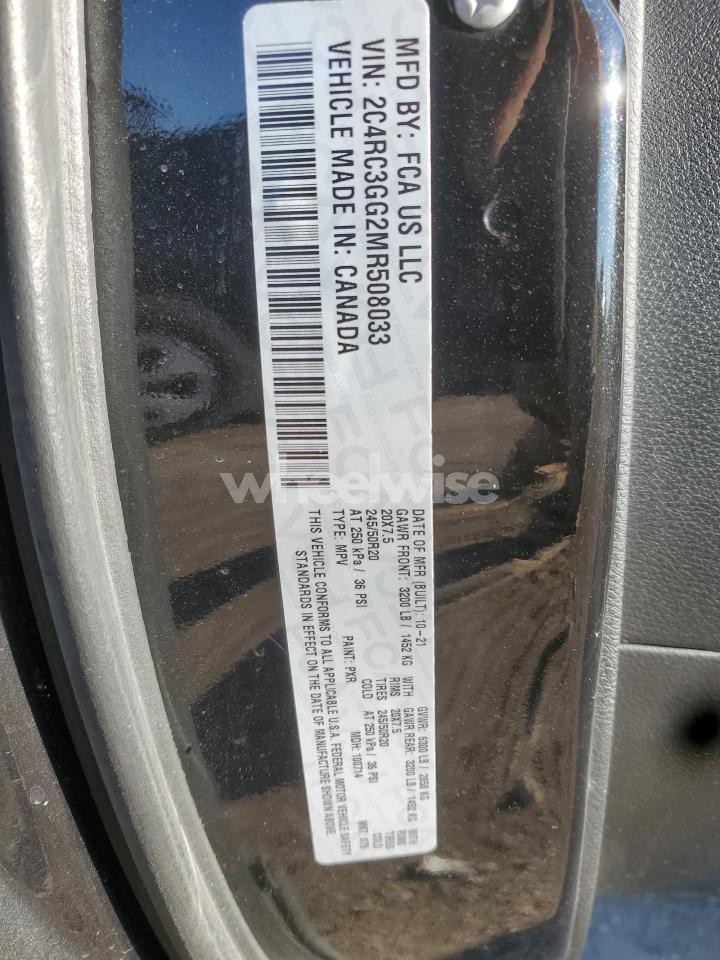 Photo 13 of 2021 CHRYSLER PACIFICA LIMITED (VIN 2C4RC3GG2MR508033)
