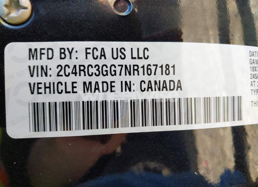 Photo 9 of 2022 Chrysler Pacifica LIMITED AWD (VIN 2C4RC3GG7NR167181)