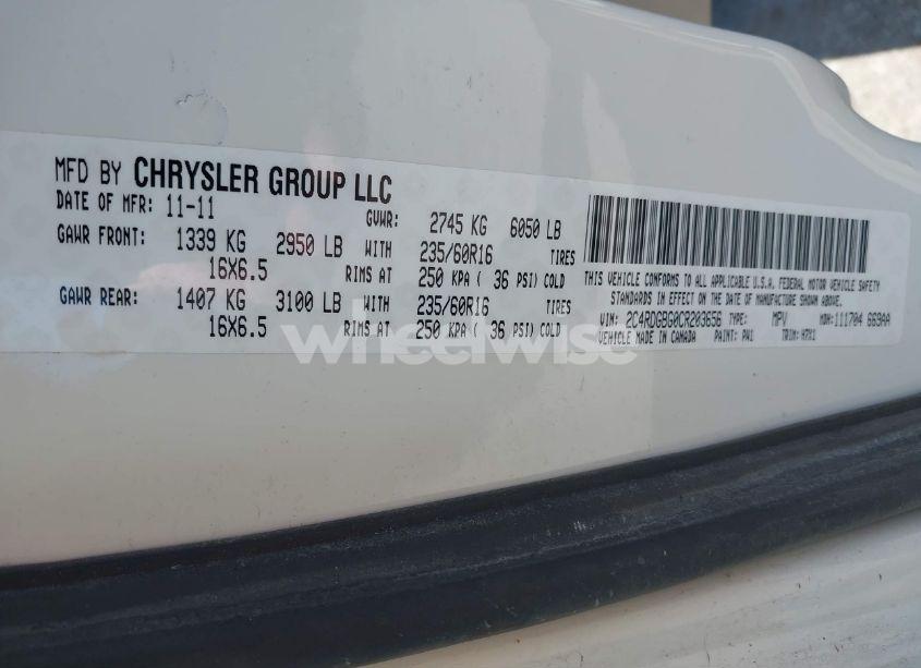 Photo 9 of 2012 Dodge Grand CARAVAN SE/AVP (VIN 2C4RDGBG0CR203656)