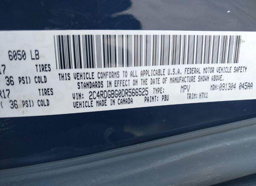 Photo 9 of 2013 Dodge Grand CARAVAN SE (VIN 2C4RDGBG0DR566525)