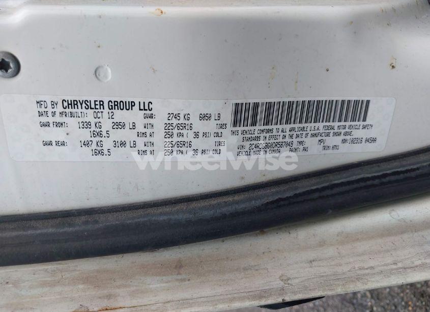 Photo 9 of 2013 Dodge Grand CARAVAN AMERICAN VALUE PKG (VIN 2C4RDGBG0DR587049)