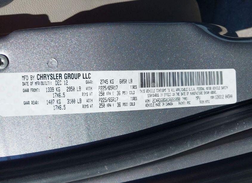Photo 9 of 2013 Dodge Grand CARAVAN SE (VIN 2C4RDGBG0DR651090)